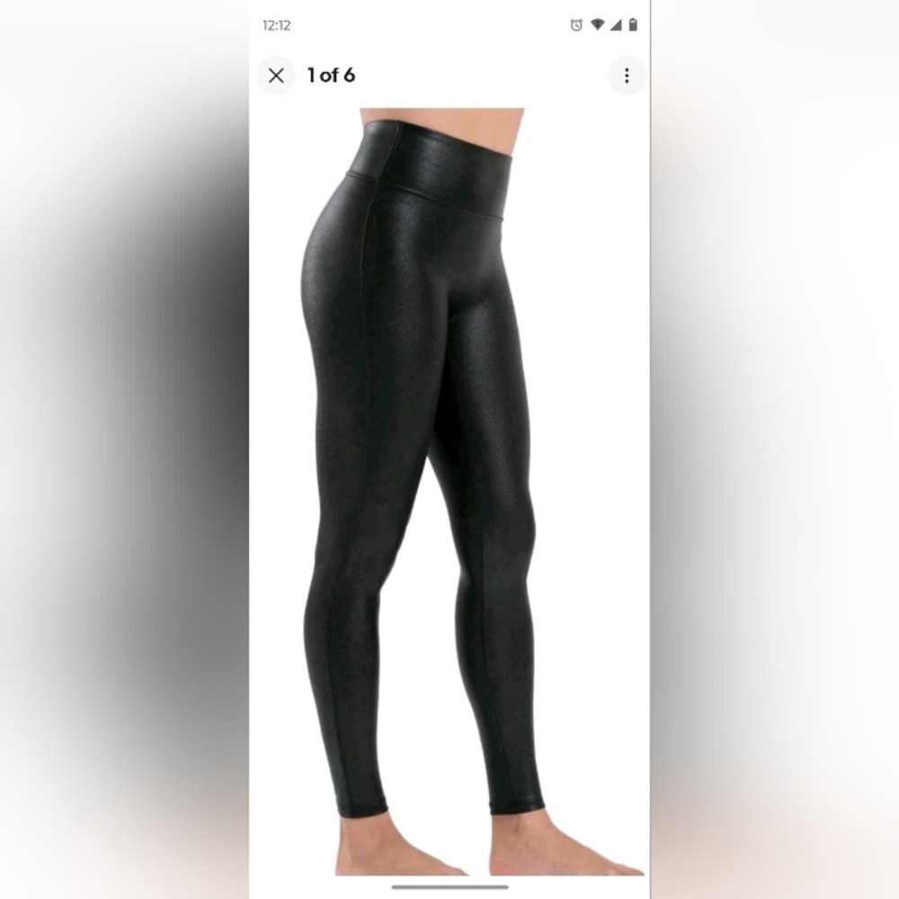 NWT Tagoo Women's Stretchy Faux Leather Leggings Pants High Waisted Size M